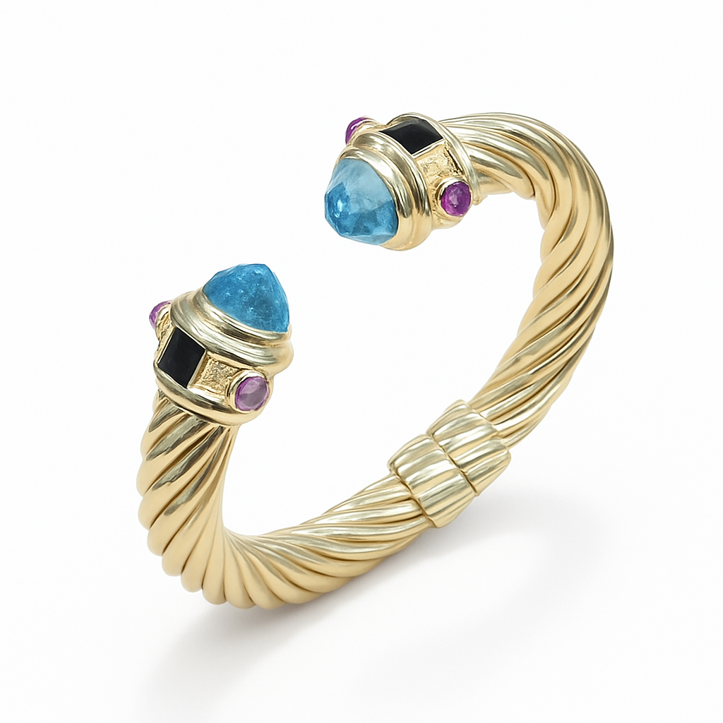 David Yurman Renaissance Bracelet 10mm Topaz & Tourmaline