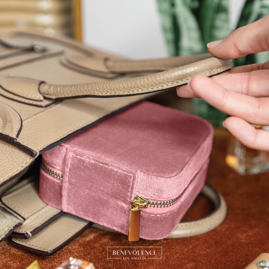 Plush Velvet Travel Jewelry Box AYW Luxury #