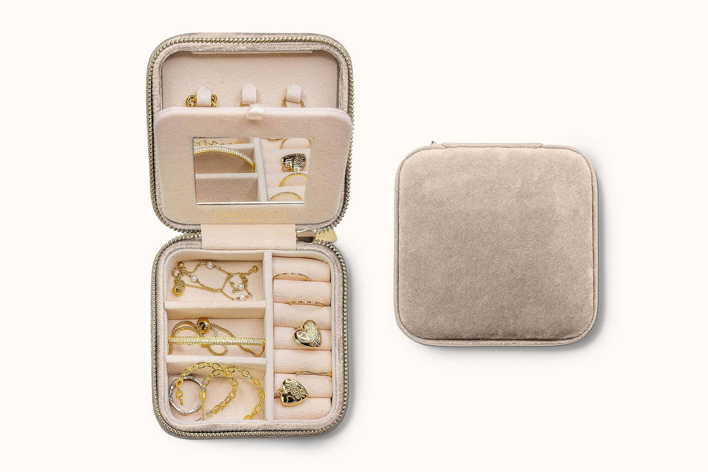 Plush Velvet Travel Jewelry Box AYW Luxury #