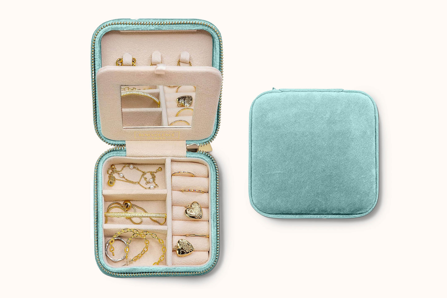 Plush Velvet Travel Jewelry Box AYW Luxury #