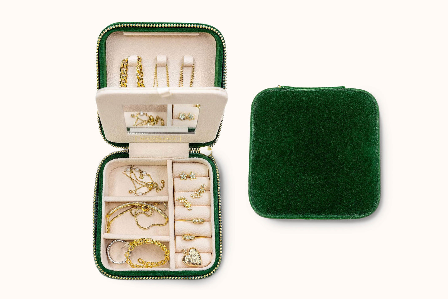 Plush Velvet Travel Jewelry Box AYW Luxury #