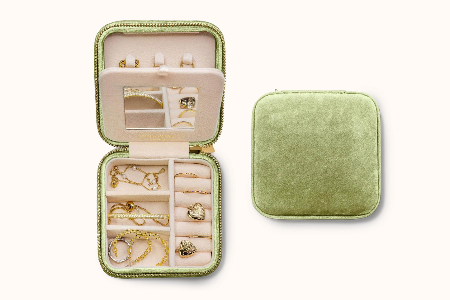 Plush Velvet Travel Jewelry Box AYW Luxury #