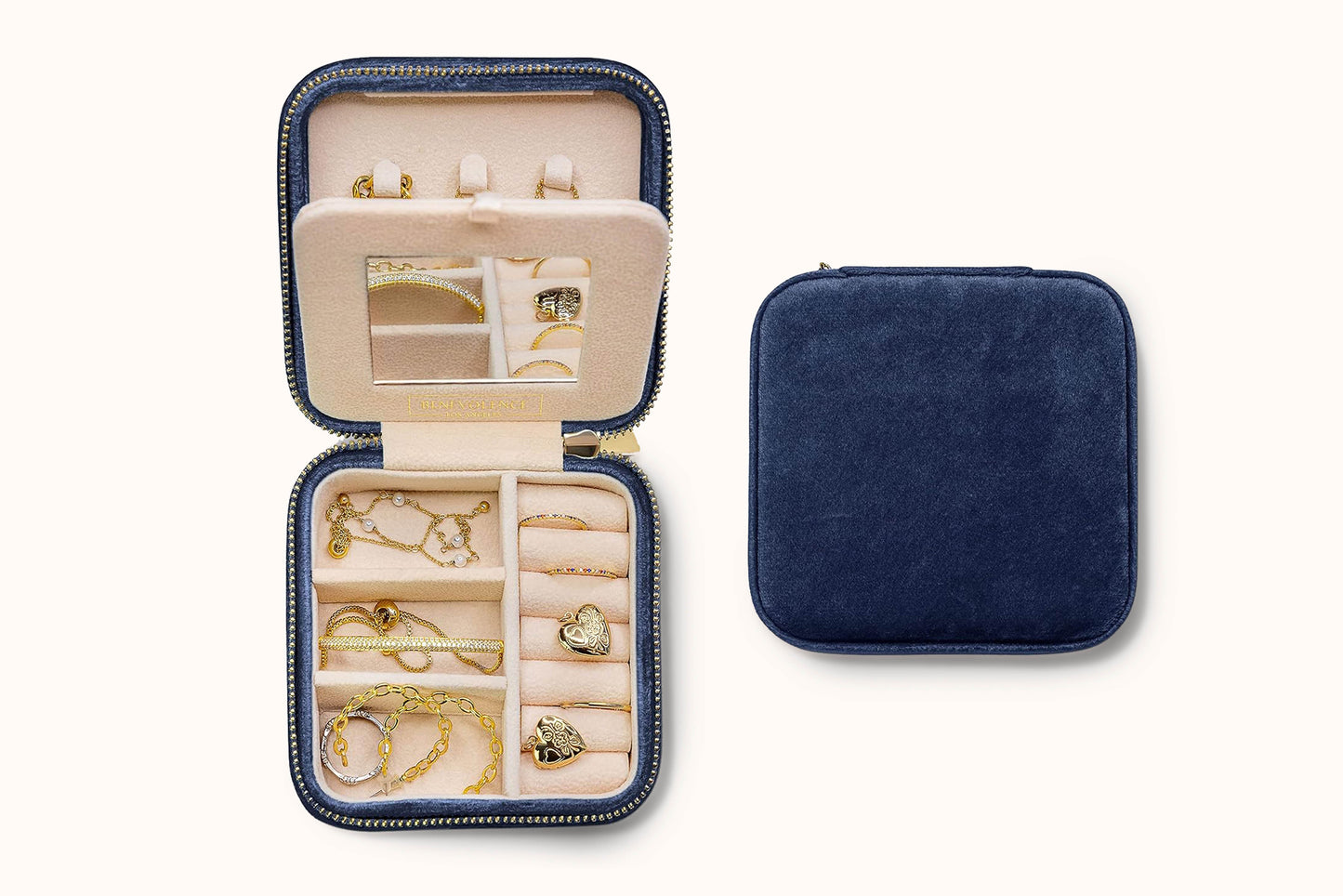 Plush Velvet Travel Jewelry Box AYW Luxury #