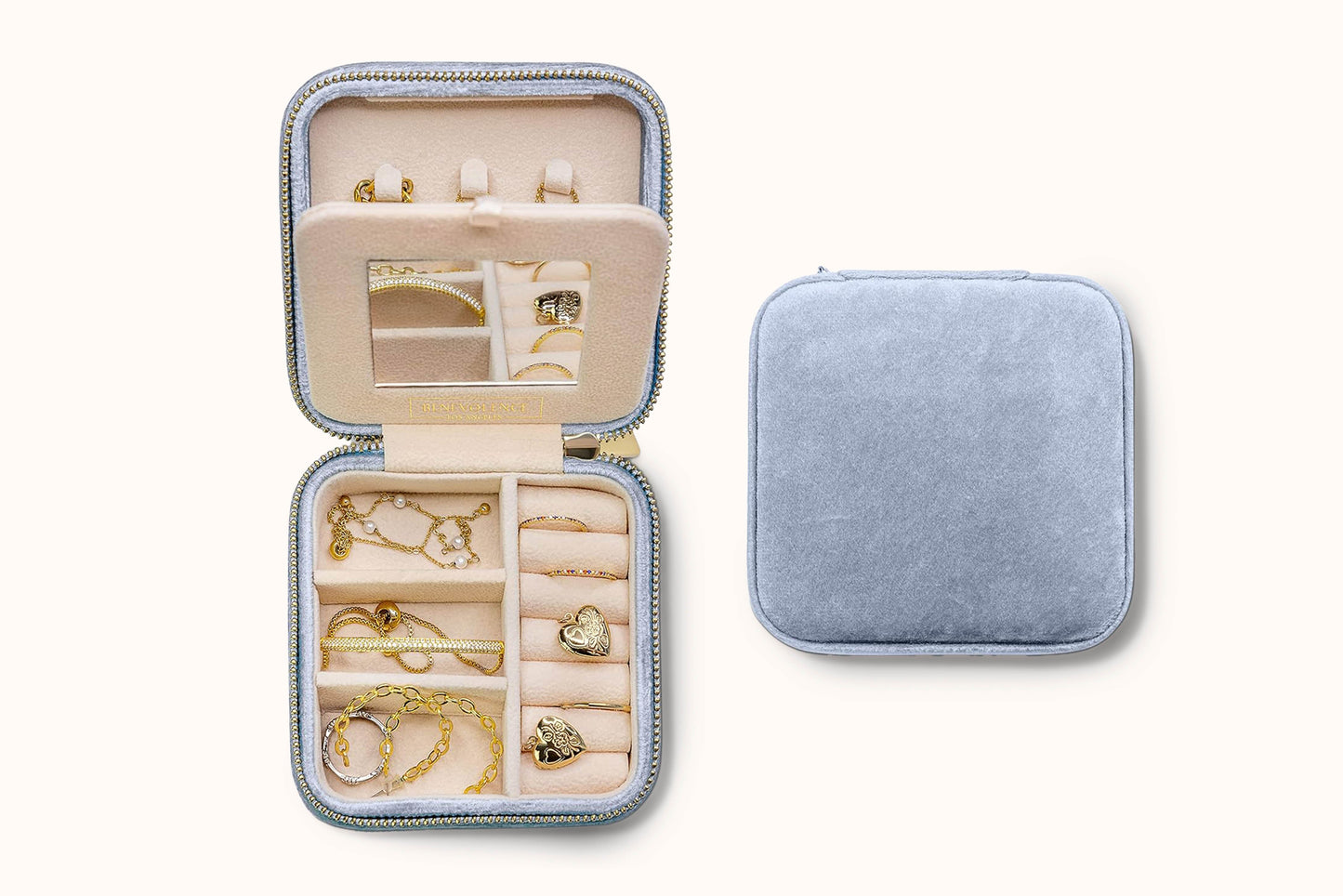 Plush Velvet Travel Jewelry Box AYW Luxury #
