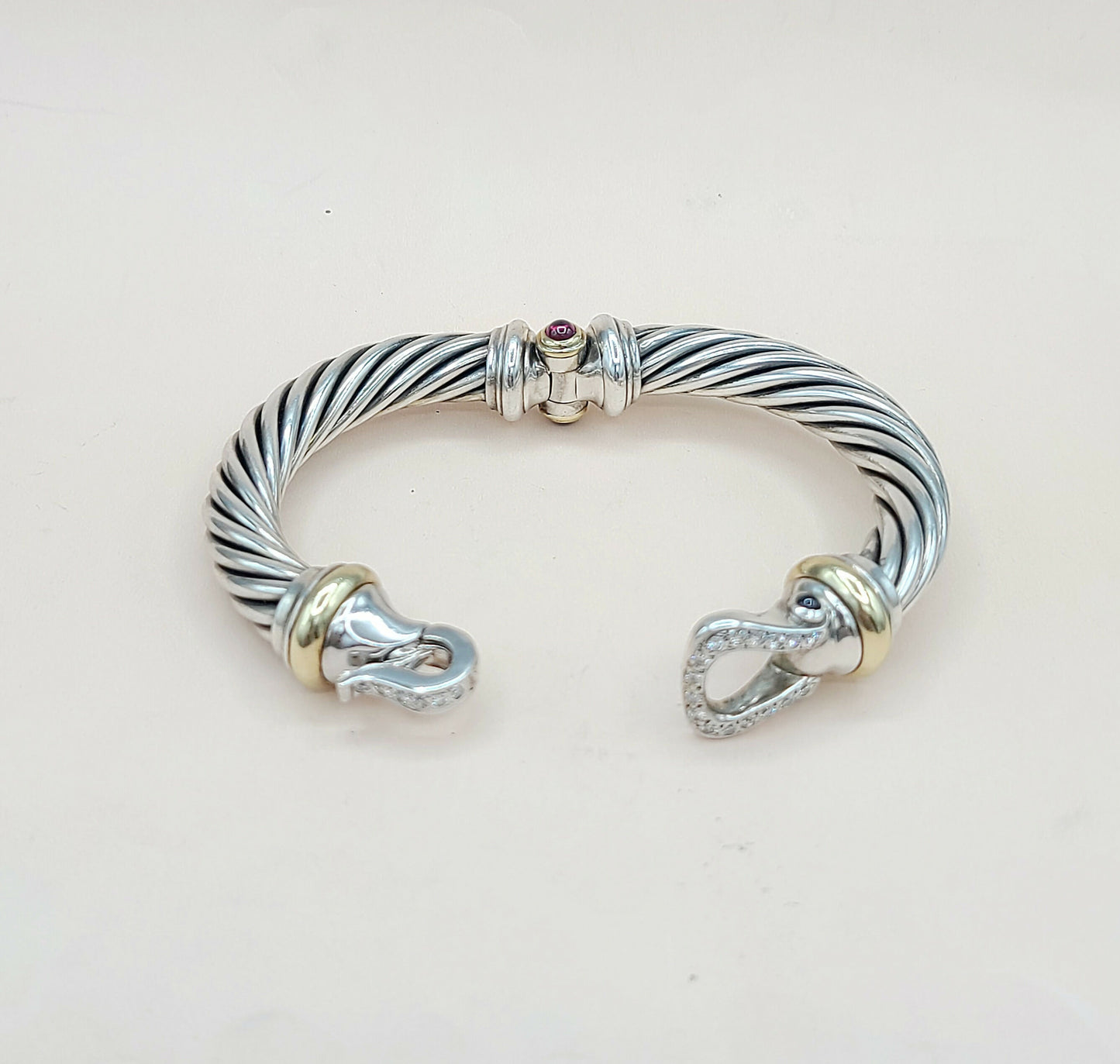 David Yurman Cable Buckle Diamond Gold Bracelet | Certified Pre-Owned AYW Luxury #