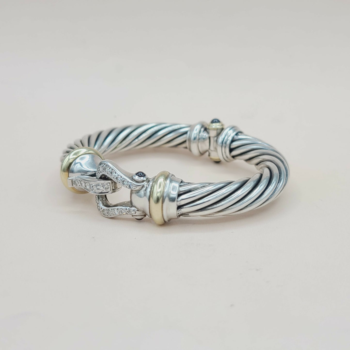 David Yurman Cable Buckle Diamond Gold Bracelet | Certified Pre-Owned AYW Luxury #