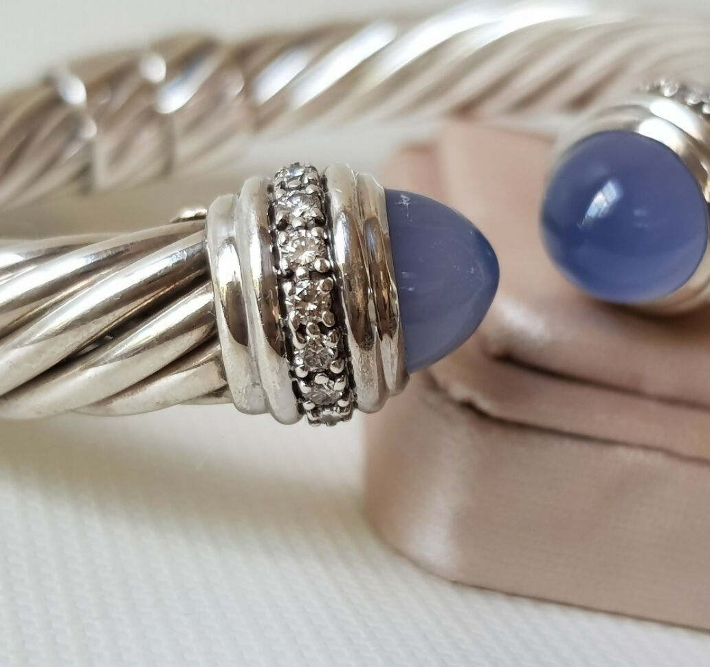 David Yurman 10mm Lavender Chalcedony Diamond Bracelet