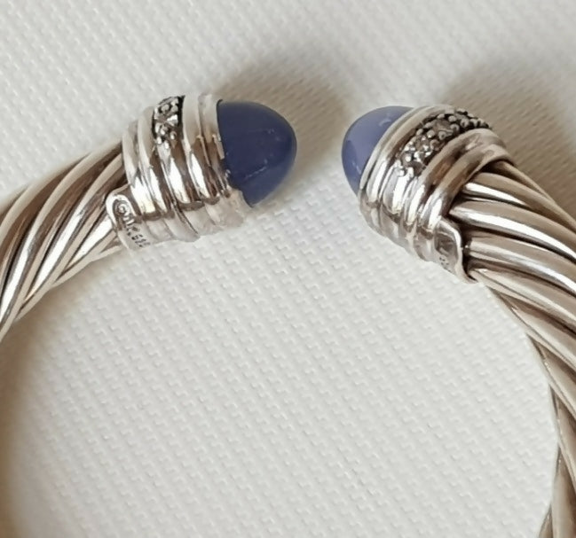 David Yurman 10mm Lavender Chalcedony Diamond Bracelet