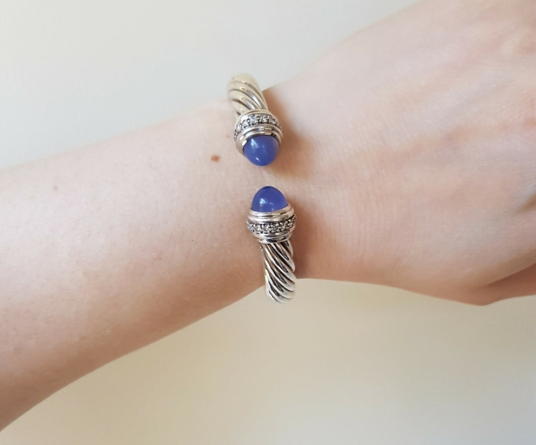 David Yurman 10mm Lavender Chalcedony Diamond Bracelet