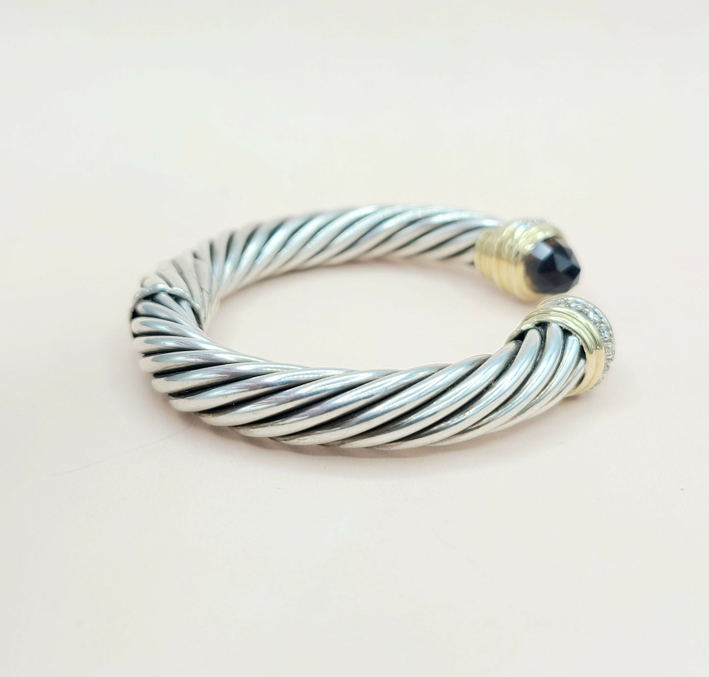 David Yurman 10mm Smoky Quartz Diamond Bracelet With Gold