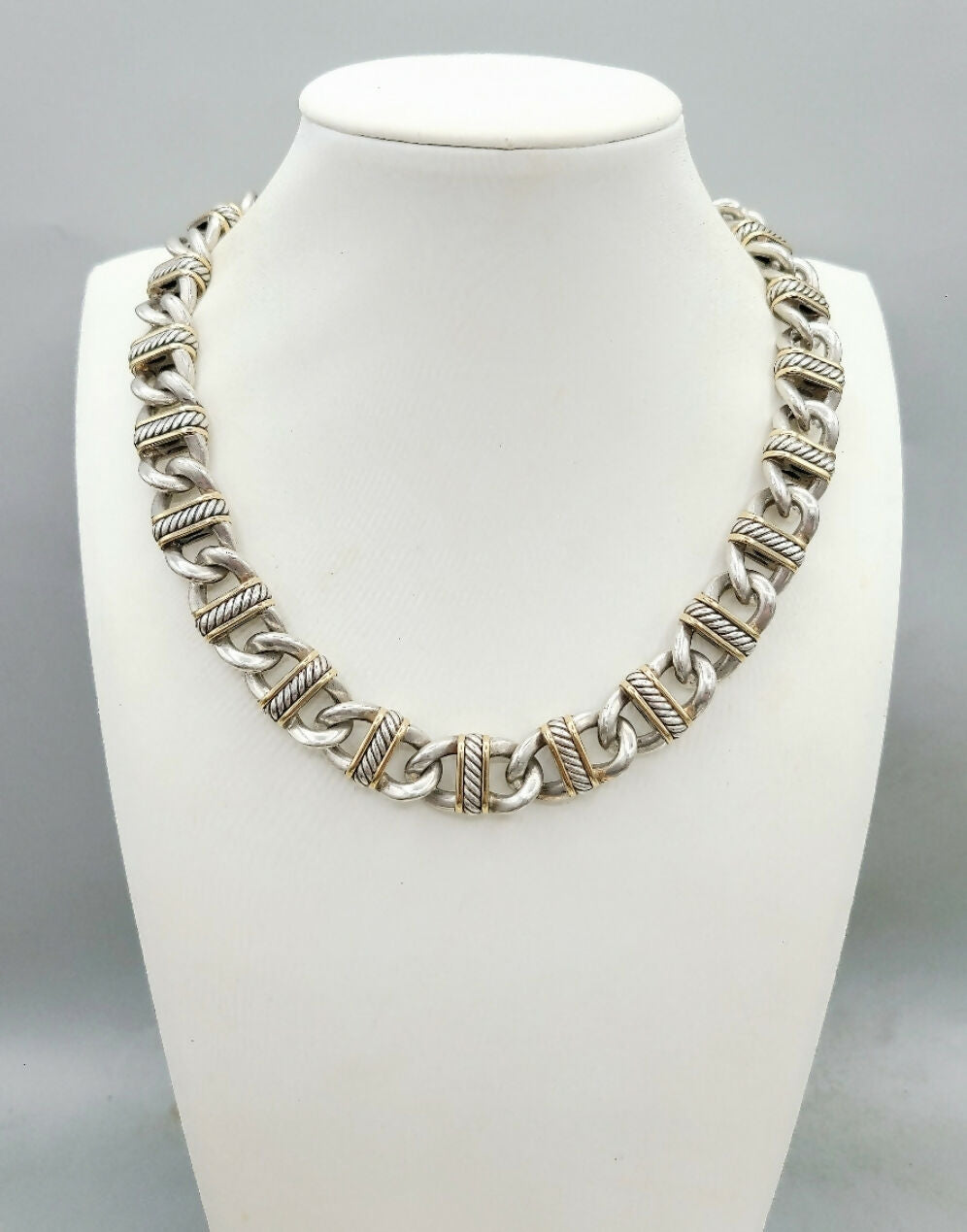 David Yurman 14mm Madison Link Necklace With Gold