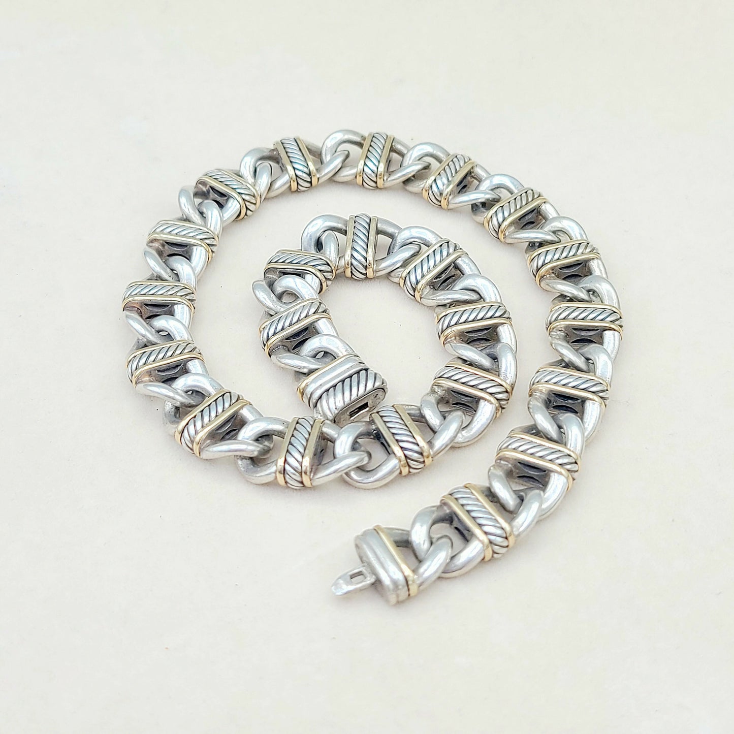 David Yurman 14mm Madison Link Necklace With Gold