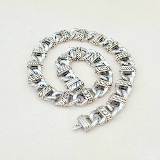 David Yurman 14mm-Madison-Link-Necklace-With Gold-