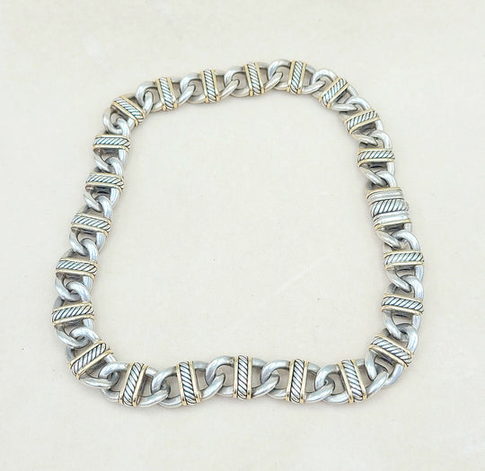 David Yurman 14mm-Madison-Link-Necklace-With Gold-