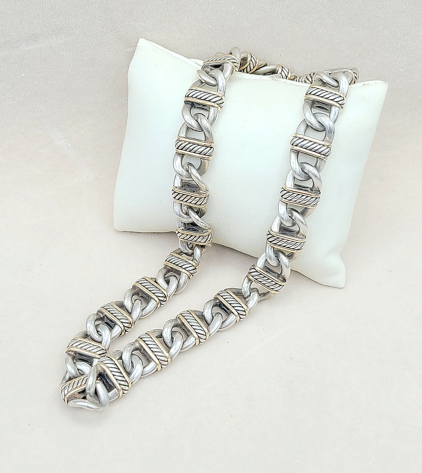 David Yurman 14mm Madison Link Necklace With Gold