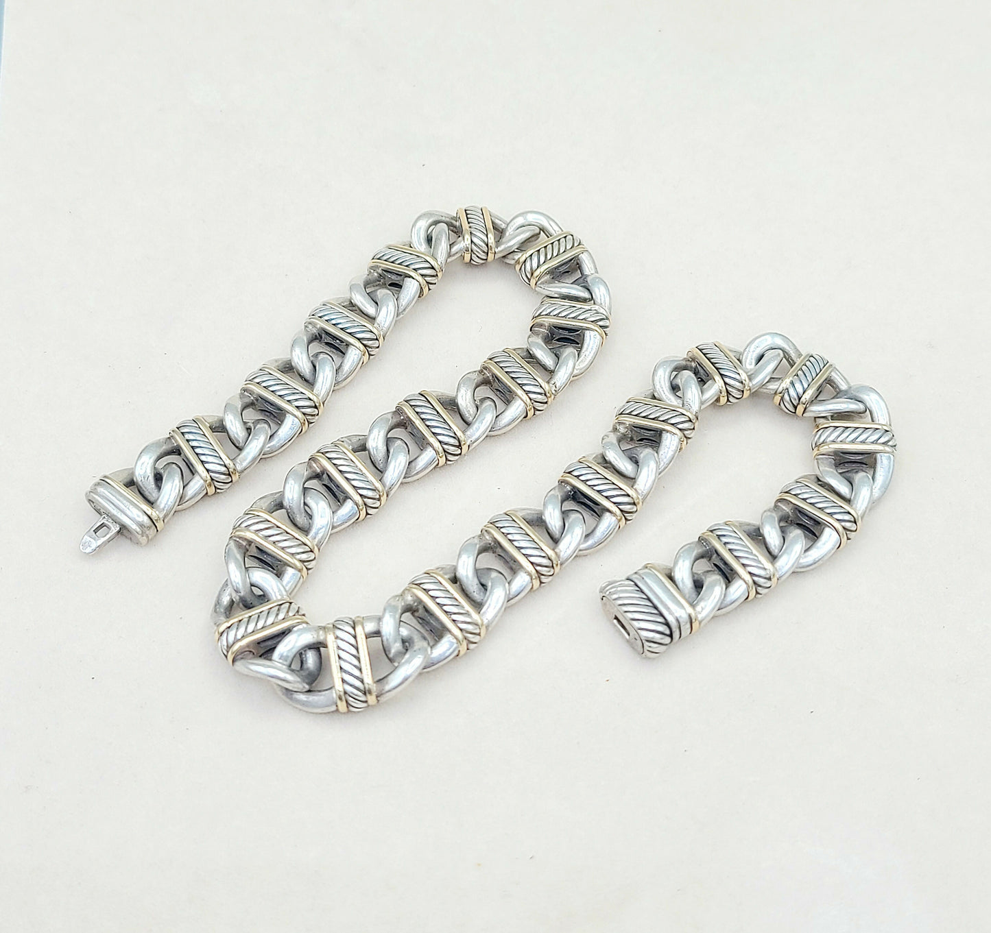 David Yurman 14mm Madison Link Necklace With Gold