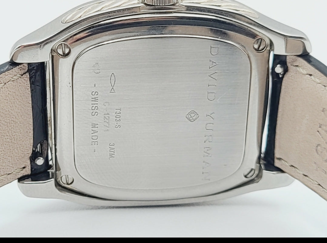 David Yurman 32mm Thoroughbred Quartz Watch With Black Diamonds AYW Luxury #