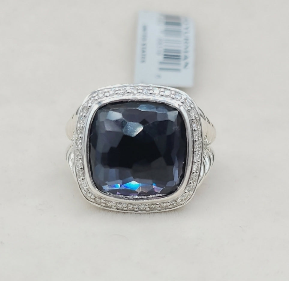 David Yurman Albion 14mm Black Orchid Diamond Ring AYW Luxury #