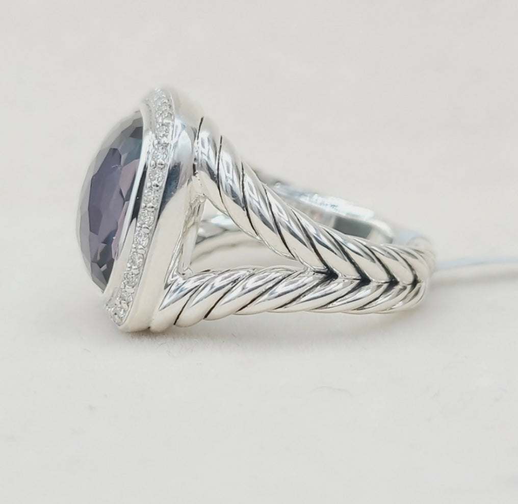 David Yurman Albion 14mm Black Orchid Diamond Ring AYW Luxury #