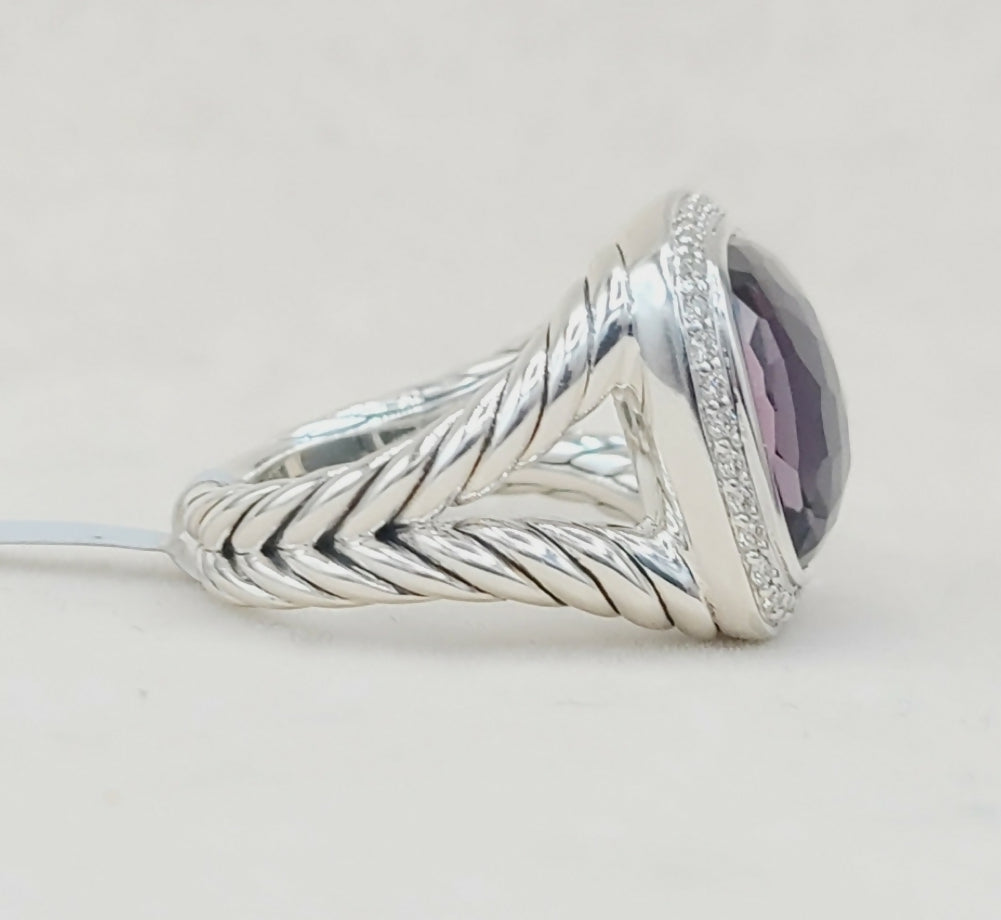 David Yurman Albion 14mm Black Orchid Diamond Ring AYW Luxury #