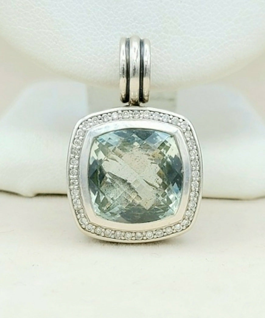 David Yurman Albion Prasiolite Diamond Earrings | Certified Pre-Owned #