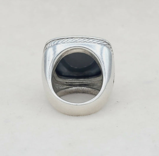 David Yurman Albion 20mm Hematite & Diamond Ring