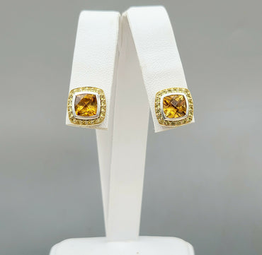 David Yurman Albion Candy Earrings Citrine & Yellow Sapphire