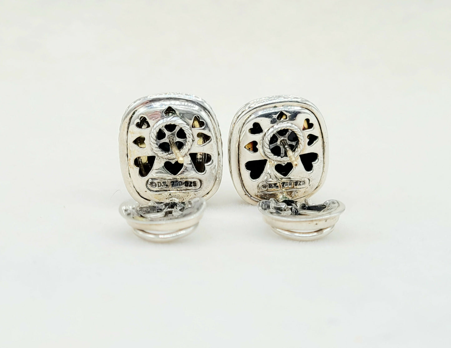 David Yurman Albion Earrings Black Onyx, Diamonds & Gold AYW Luxury