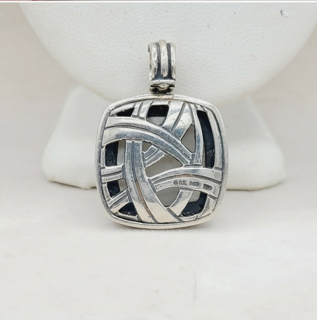 David Yurman Albion Moonlight Ice 20mm Moonstone Diamond Pendant Enhancer