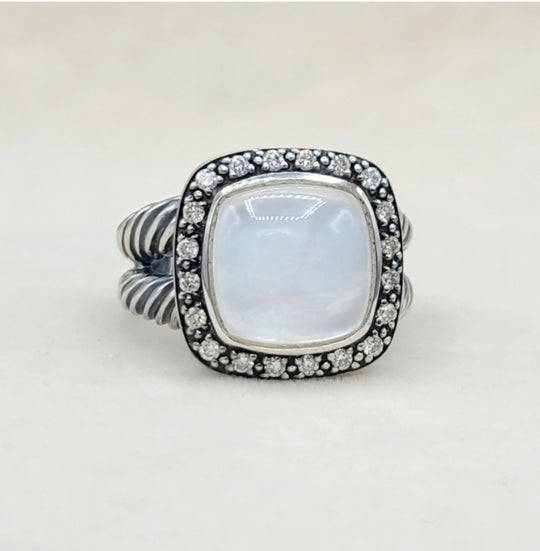 David Yurman Albion Moonlight Ice Moonstone Ring – Diamond
