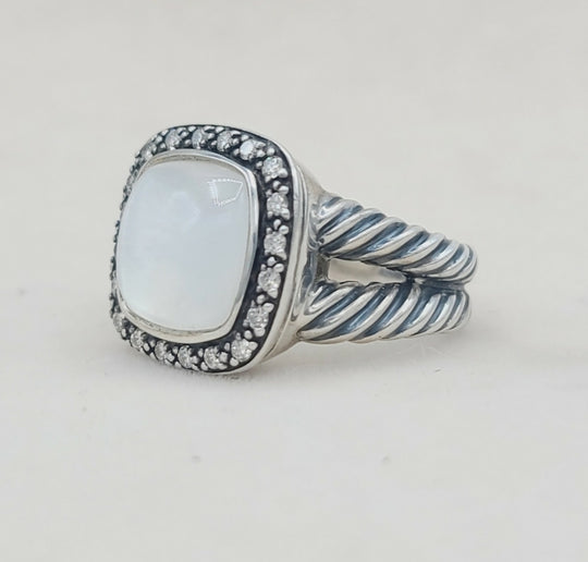 David Yurman Albion Moonlight Ice Moonstone Ring – Diamond
