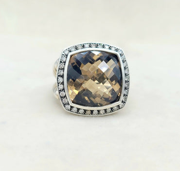 David Yurman Albion Moonlight Ice Smoky Quartz Ring