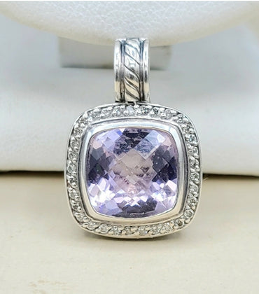 David Yurman Albion Pendant 11mm Amethyst & Diamond
