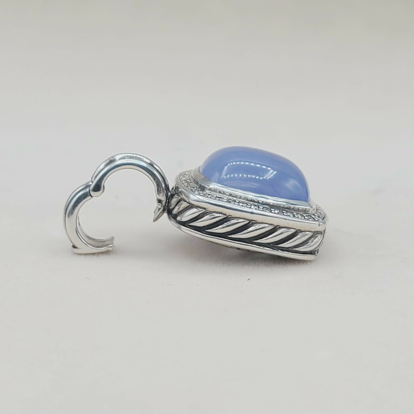 David Yurman Albion Pendant 14mm Chalcedony & Diamonds AYW Luxury