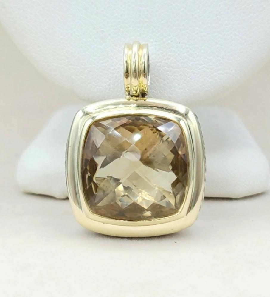 David Yurman Albion Pendant – 20mm Champagne Citrine & Gold #