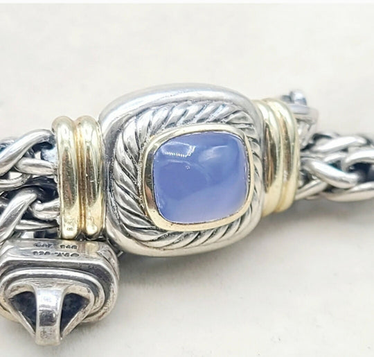 David Yurman Albion Wheat Bracelet – Chalcedony & Gold