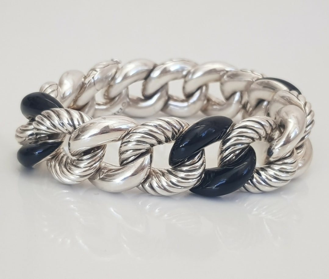 David Yurman Belmont Curb Link Bracelet – Black Onyx AYW Luxury #