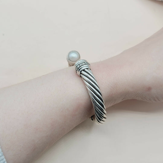 David Yurman Bracelet 10mm Pearl & Diamonds