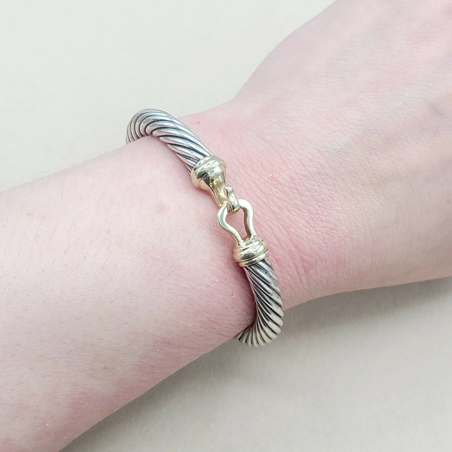 David Yurman 7mm Buckle Bracelet with 14K Gold | Certified Pre-Owned #