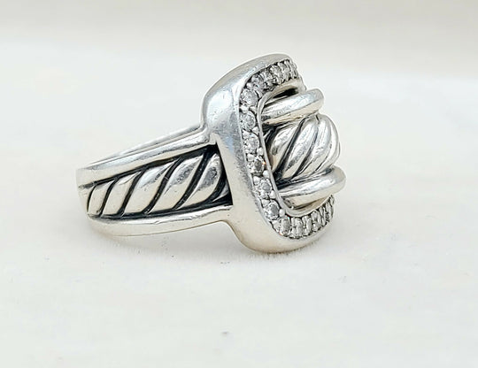 David Yurman Buckle Ring Large with Diamonds