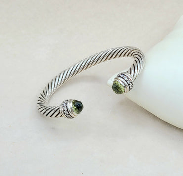 David Yurman Cable Classics Bracelet 7mm Lemon Citrine & Diamonds