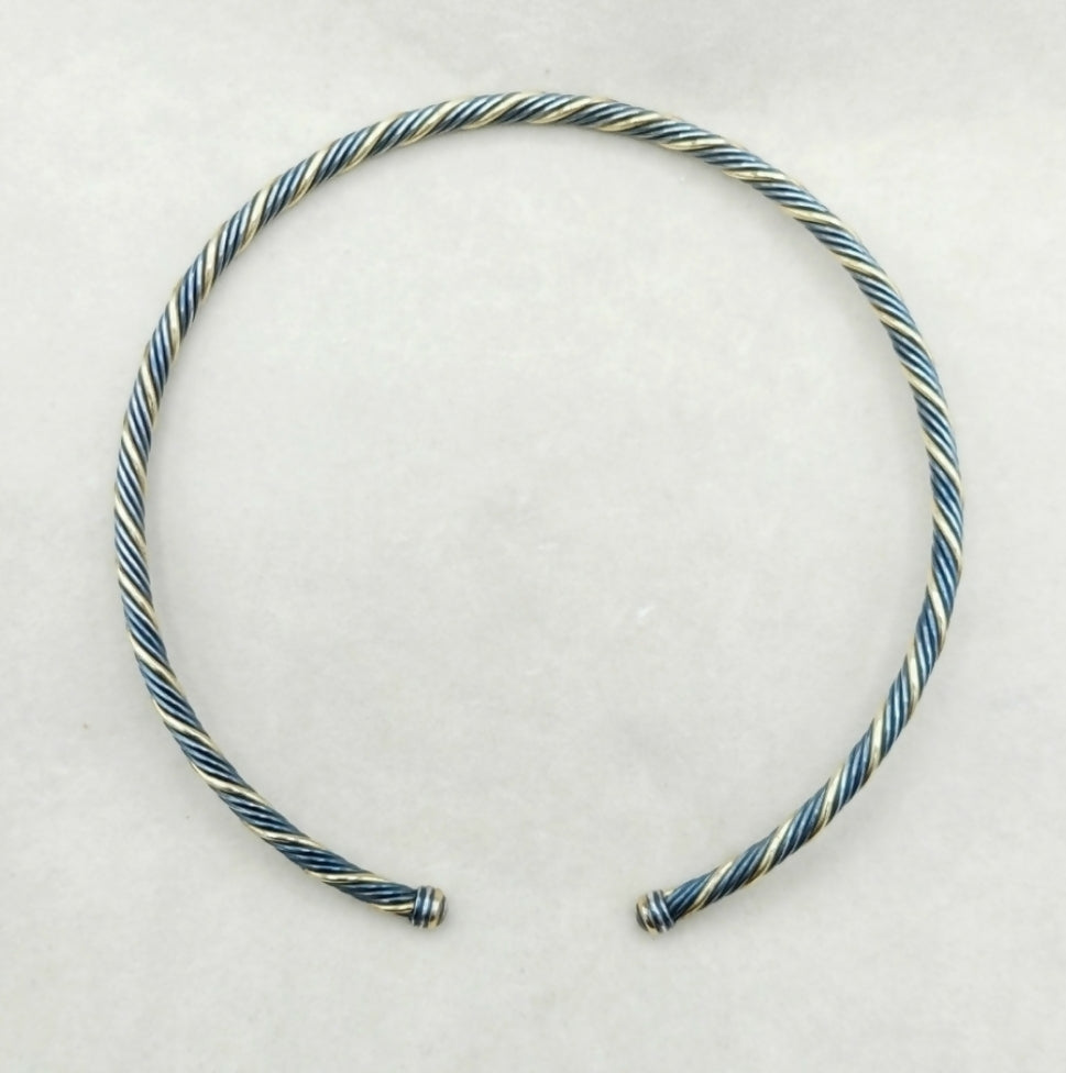 David Yurman Cable Collar Necklace – Black & Gold AYW Luxury #