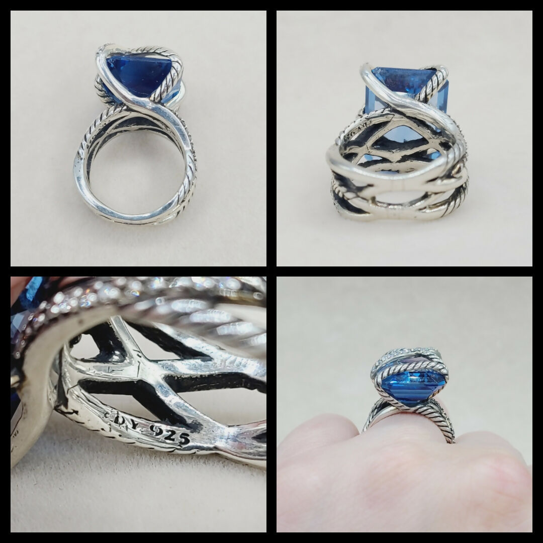 David Yurman Cable Wrap Ring Hampton Blue Topaz