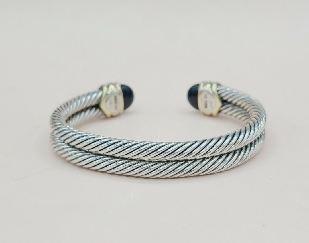 David Yurman Capri Black Onyx & Diamond Bracelet Certified Pre-Owned #