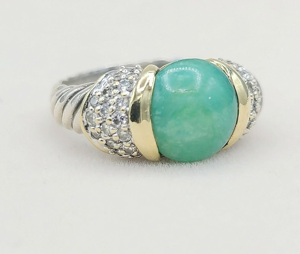 David Yurman Capri Ring – 10mm Peruvian Opal AYW Luxury #