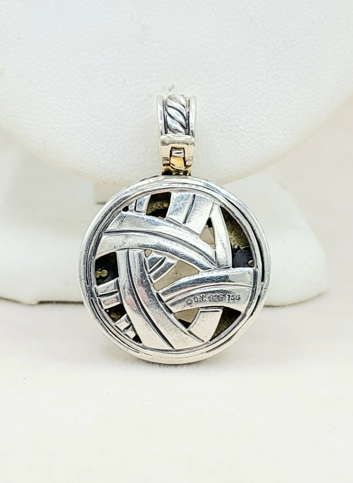 David Yurman Cerise Pendant Enhancer With Smoky Quartz Diamonds And #