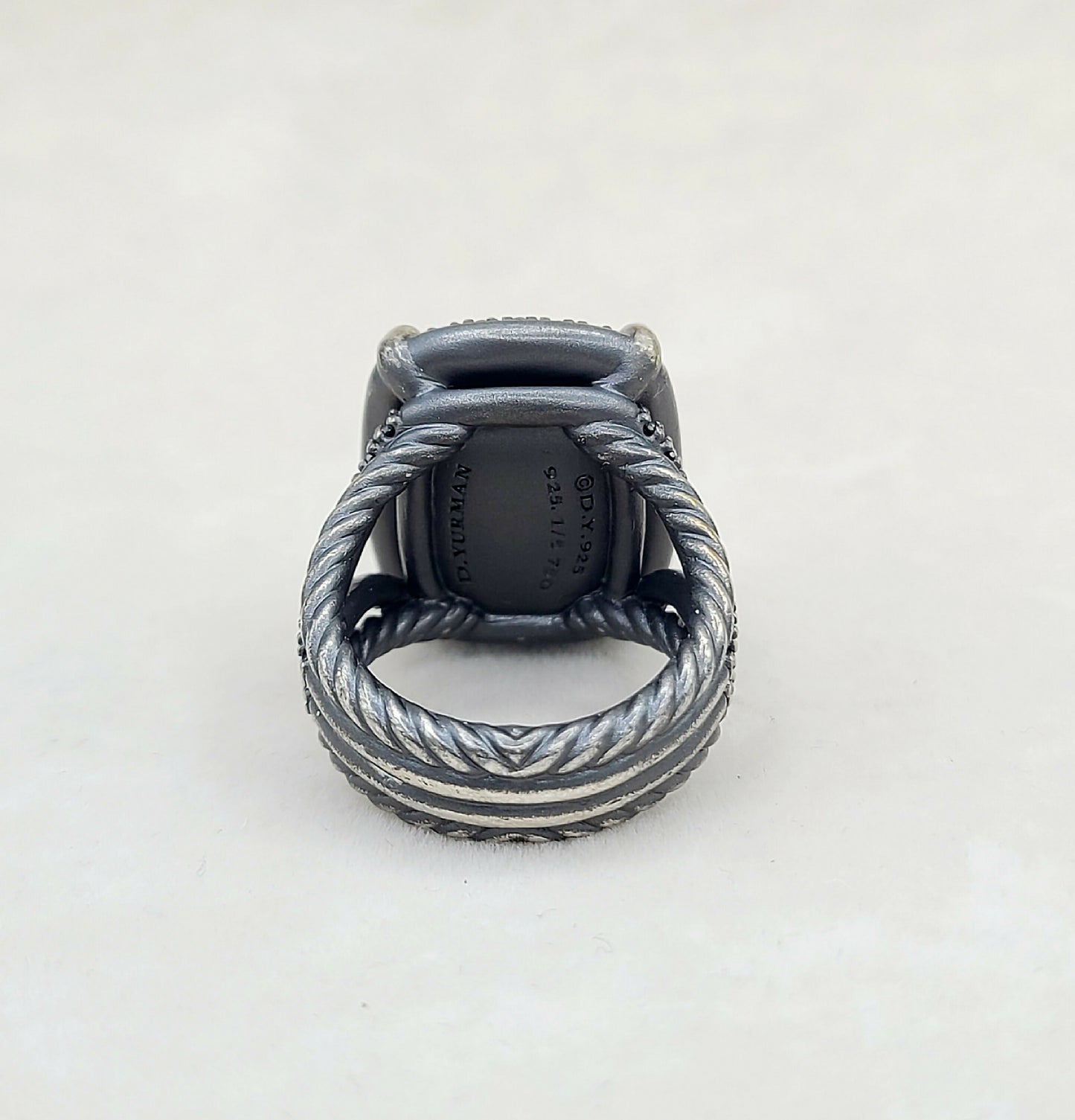 David Yurman Chatelaine Gold Dome Black Diamond Ring Certified AYW Luxury #