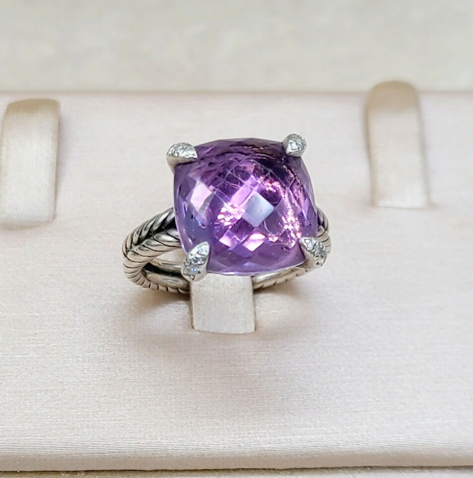 David Yurman Chatelaine Ring Amethyst & Diamond #