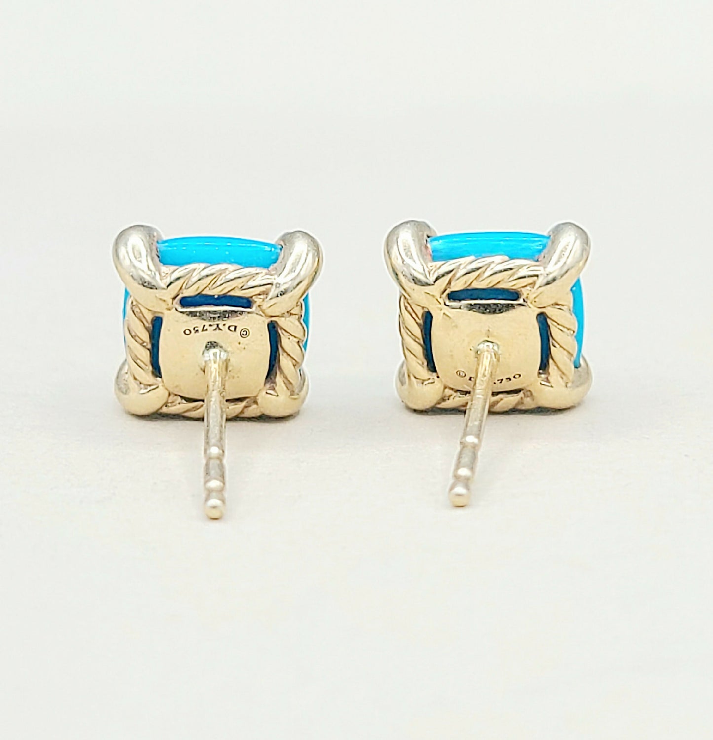 David Yurman Chatelaine Stud Earrings Turquoise & Diamonds AYW Luxury