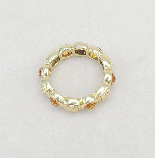 David Yurman Chiclet Band Ring – Citrine & 18k Gold